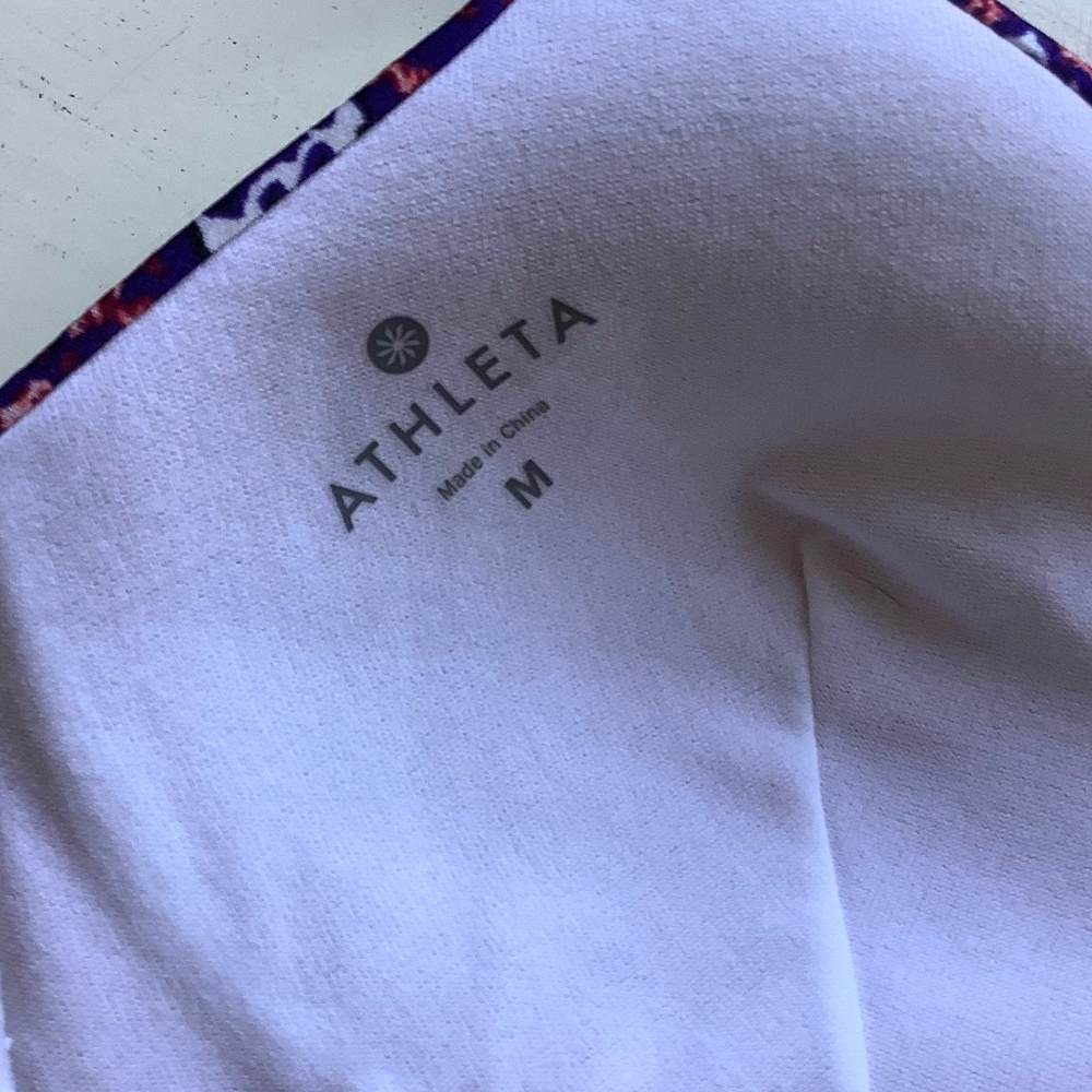 3 pIece ATHLETA Aqualuxe Paradise Print Molded Tankini bikini top bottoms SZ Med - Picture 4 of 7